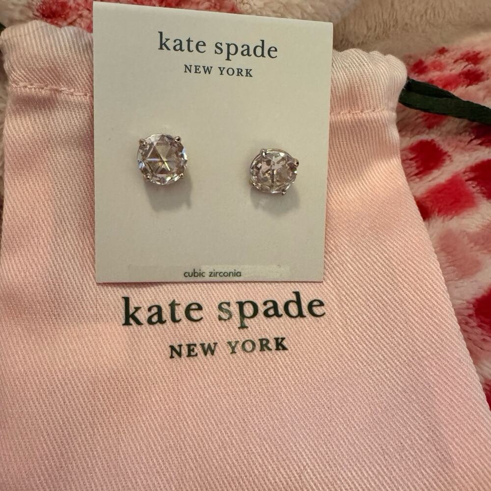 Kate Spade ♠️ bling gold tone stud earrings Bnwt